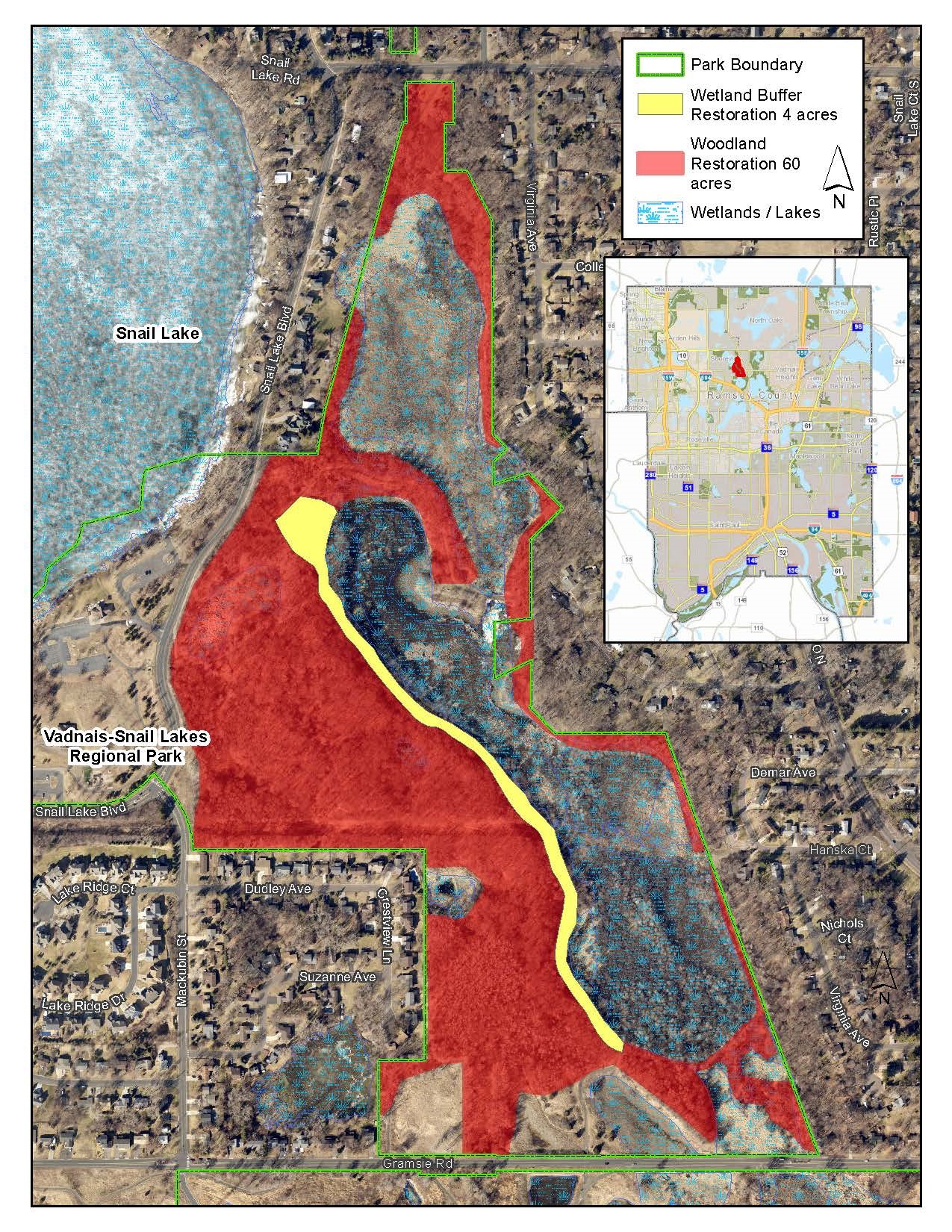 Snail Lake restoration map